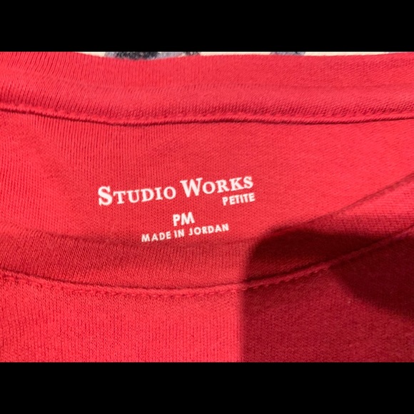 White Button Up & Red Long Sleeve - Picture 3 of 5